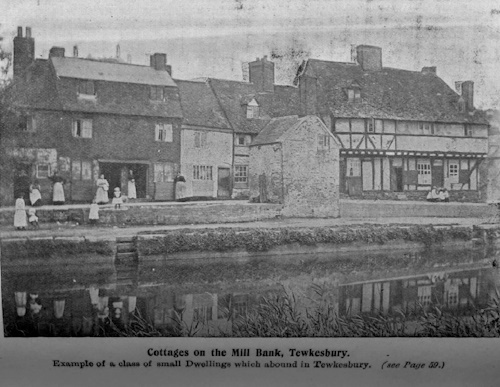 Cottages on Millbank c1900, before they were converted<br>into the spacious and attractive  dwellings of today 